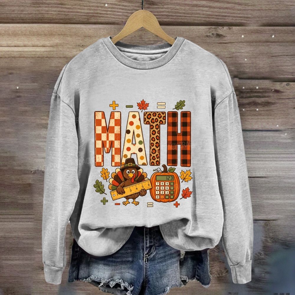 Thanksgiving Math Vibes Turkey Pumpkin Sweatshirt
