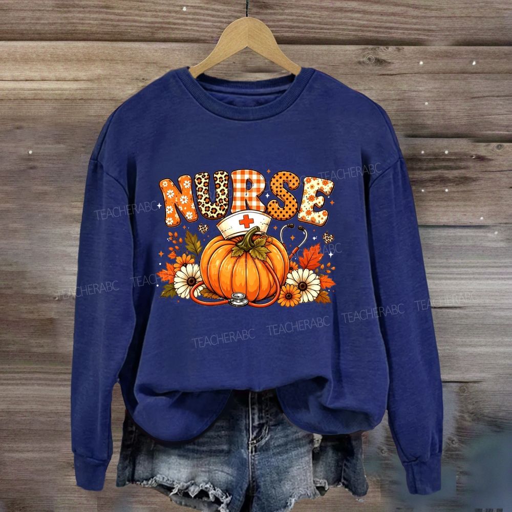 Fall Nurse Life Pumpkin Thanksgiving Sweatshirt