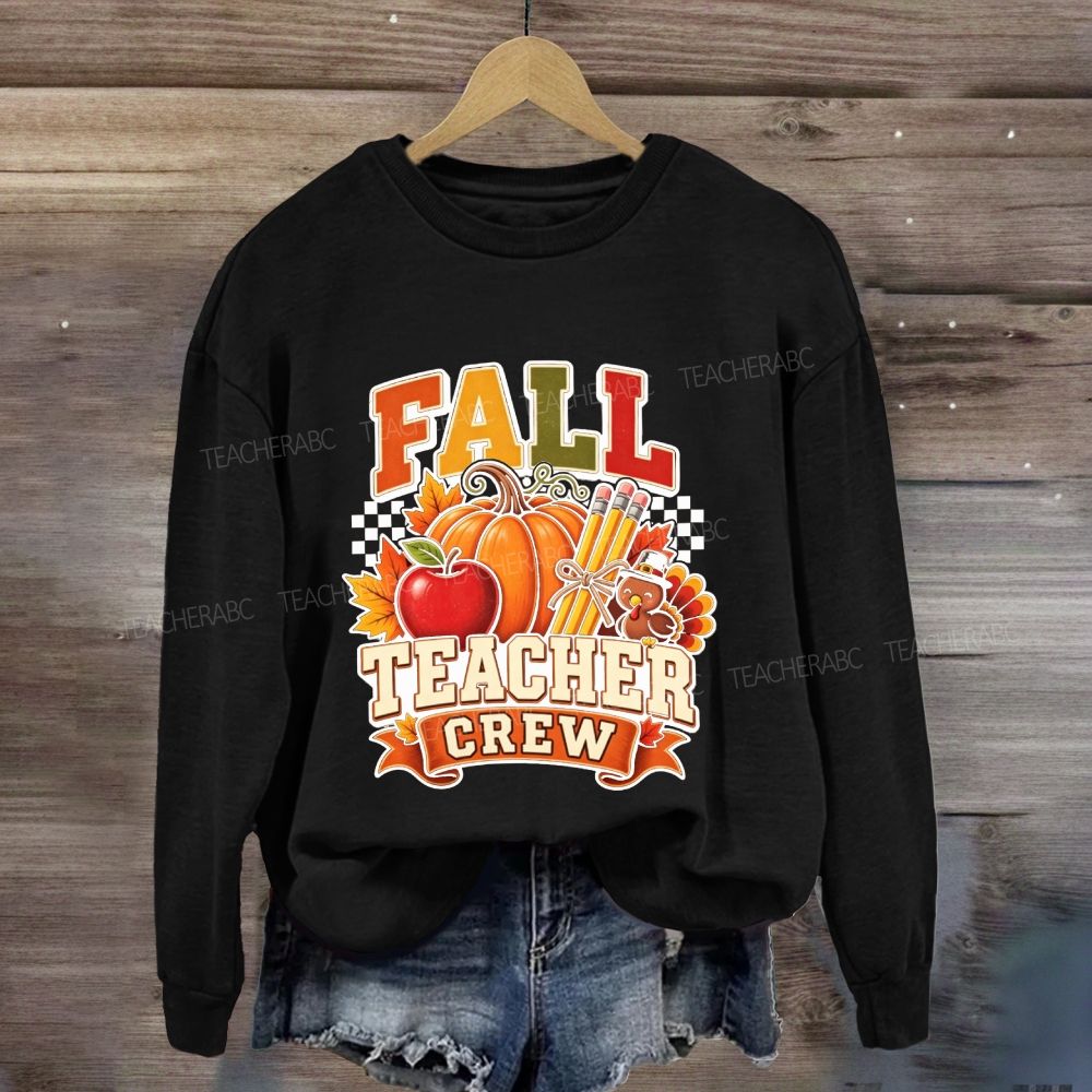 Autumn Teacher Crew Pumpkin Apple Turkey Sweatshirt