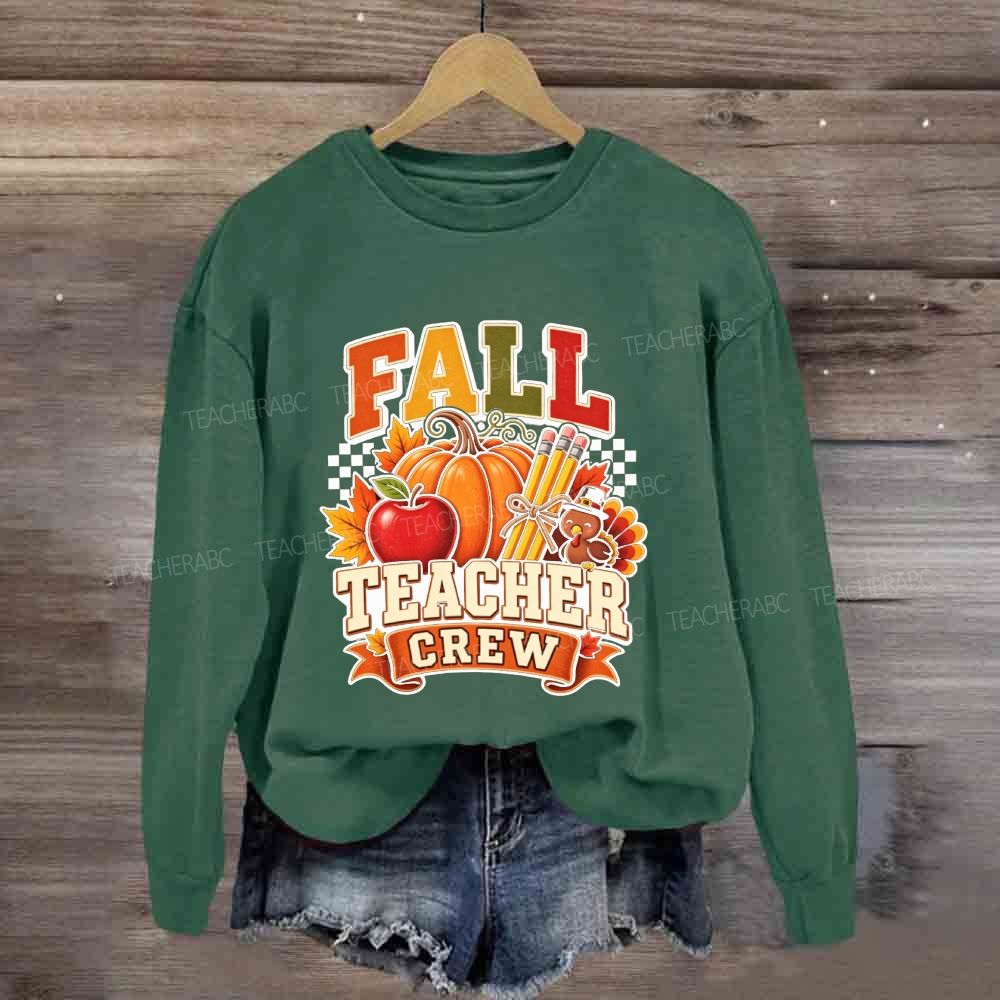 Autumn Teacher Crew Pumpkin Apple Turkey Sweatshirt