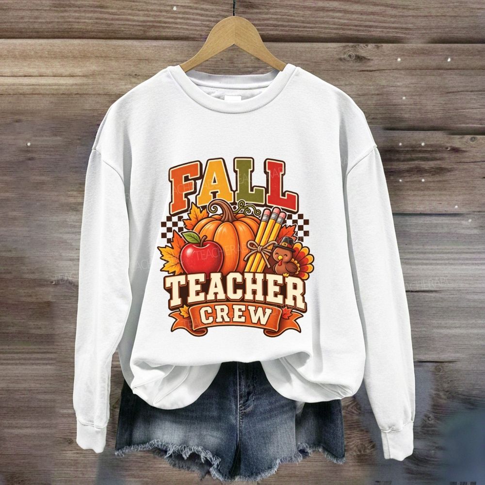 Autumn Teacher Crew Pumpkin Apple Turkey Sweatshirt