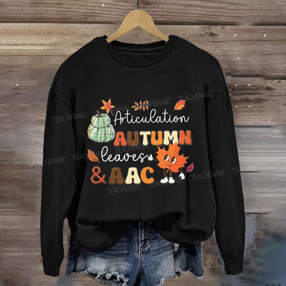 Articulation Autumn Leaves And Aac Fall Slp Sweatshirt