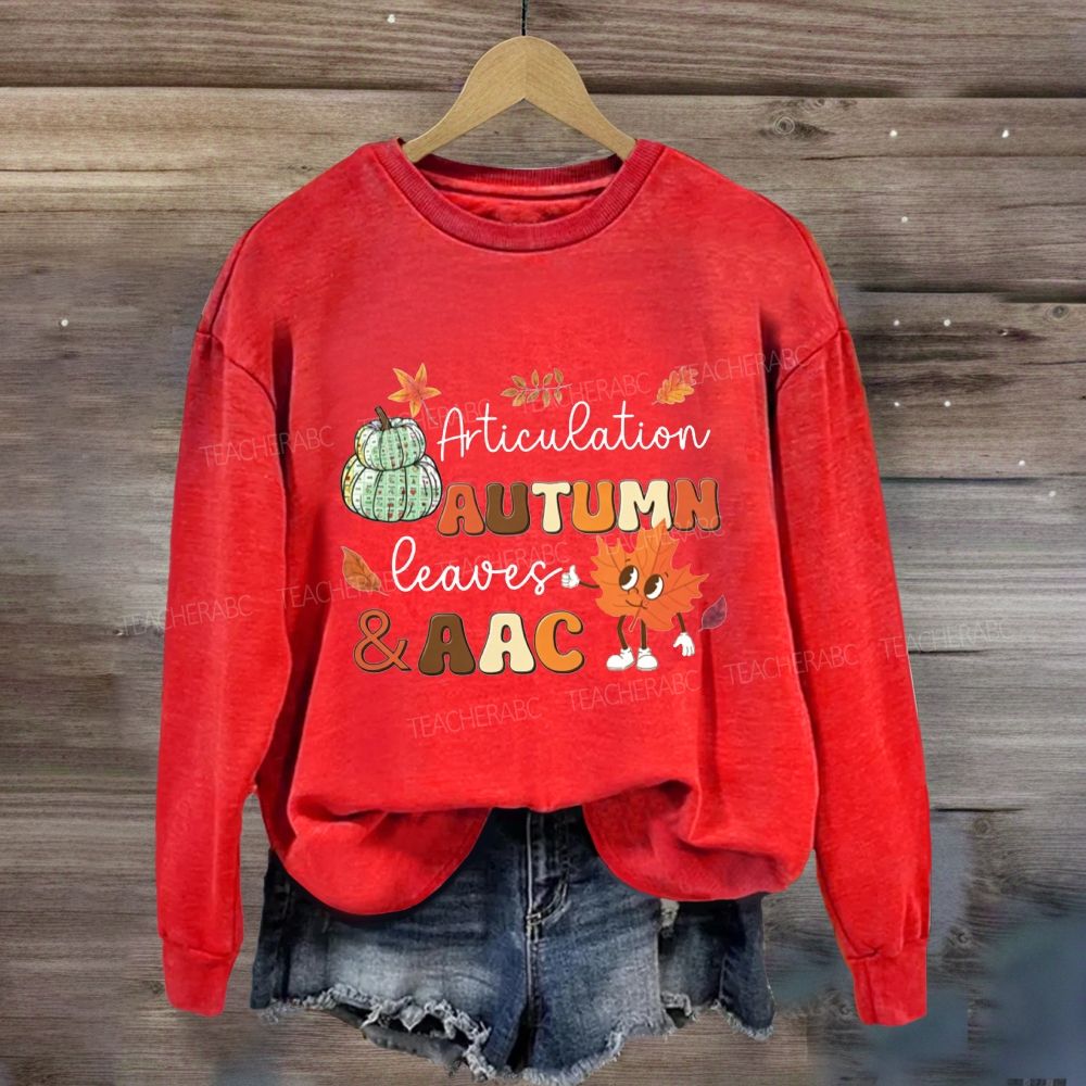 Articulation Autumn Leaves And Aac Fall Slp Sweatshirt