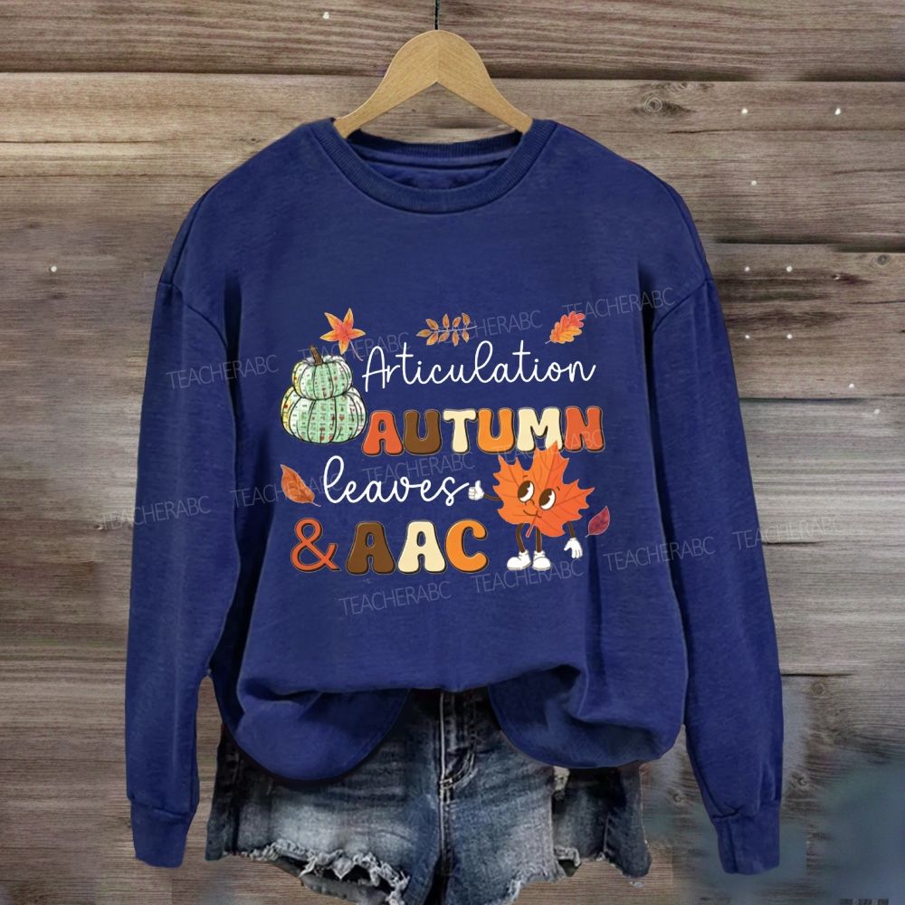 Articulation Autumn Leaves And Aac Fall Slp Sweatshirt