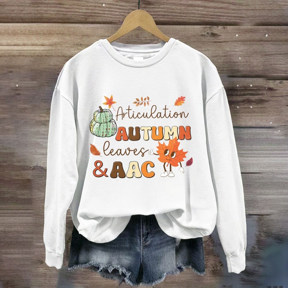 Articulation Autumn Leaves And Aac Fall Slp Sweatshirt