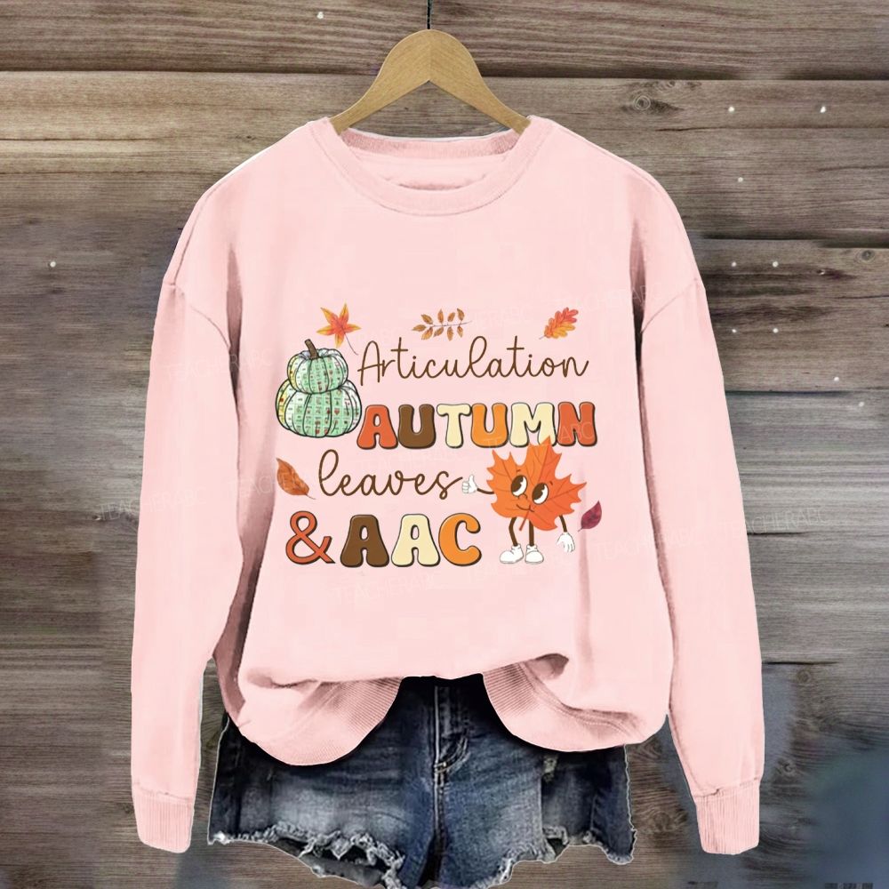 Articulation Autumn Leaves And Aac Fall Slp Sweatshirt