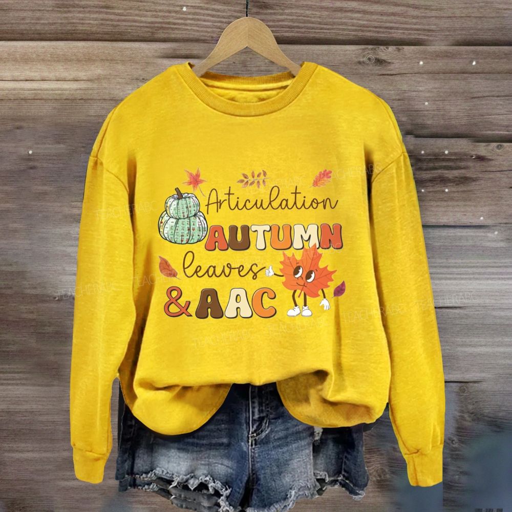 Articulation Autumn Leaves And Aac Fall Slp Sweatshirt