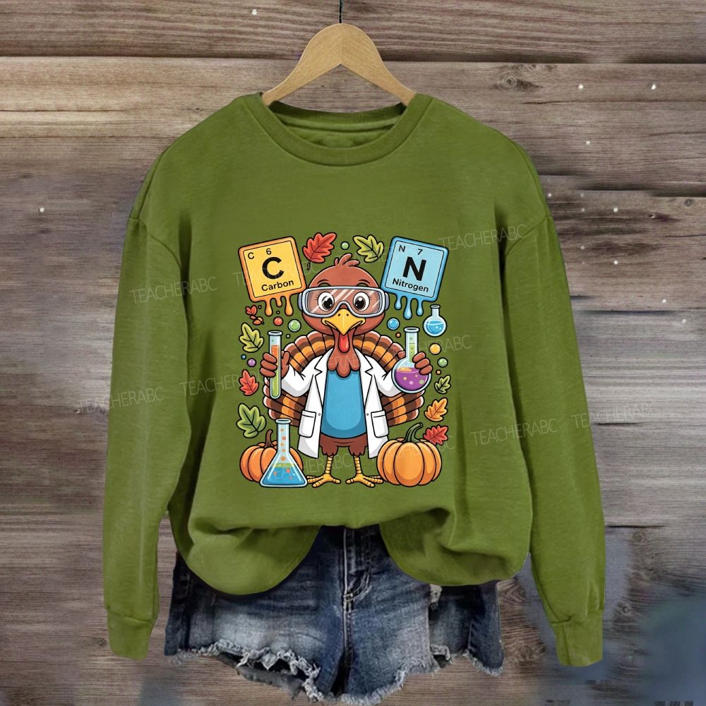 Scientist Turkey Thanksgiving Science Teacher Sweatshirt