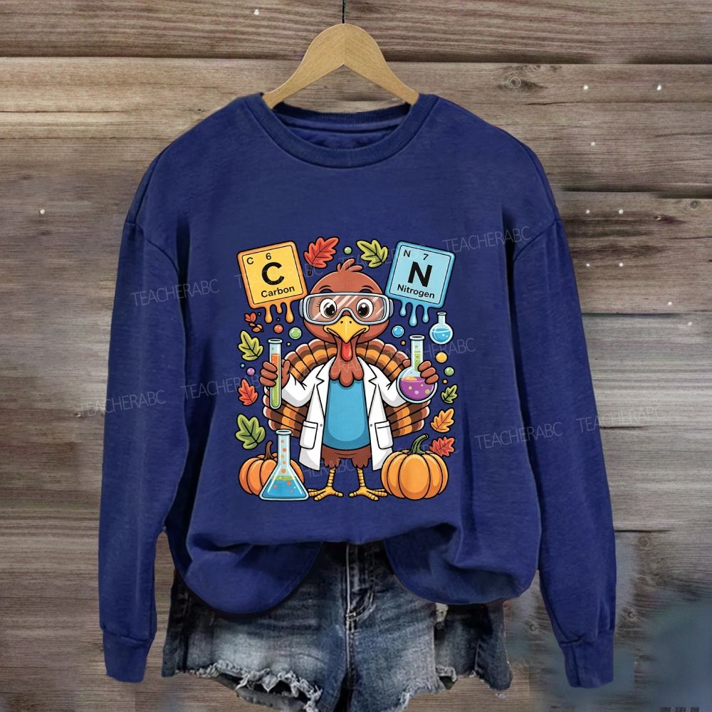 Scientist Turkey Thanksgiving Science Teacher Sweatshirt