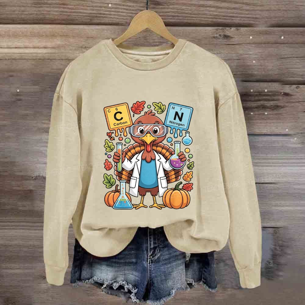 Scientist Turkey Thanksgiving Science Teacher Sweatshirt