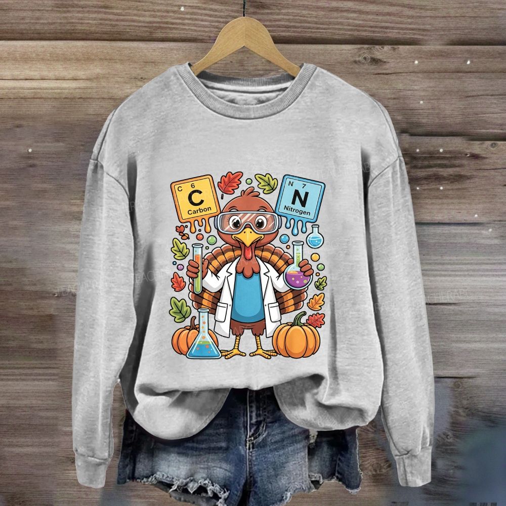 Scientist Turkey Thanksgiving Science Teacher Sweatshirt