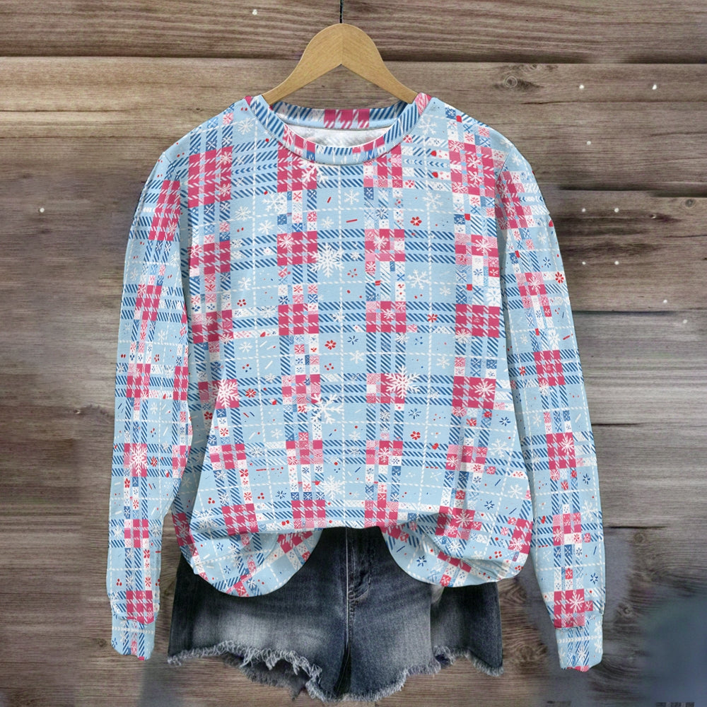Plaid Snowflake Winter Seamless Sweatshirt