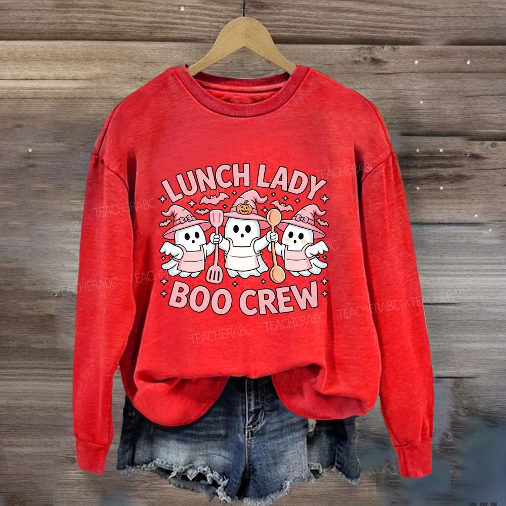Lunch Lady Boo Crew Halloween Sweatshirt