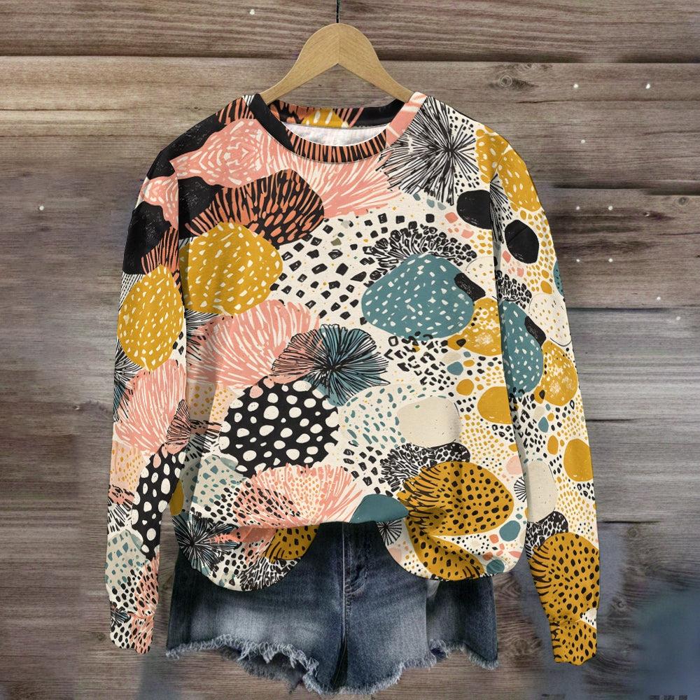 Abstract Boho Floral Seamless Sweatshirt