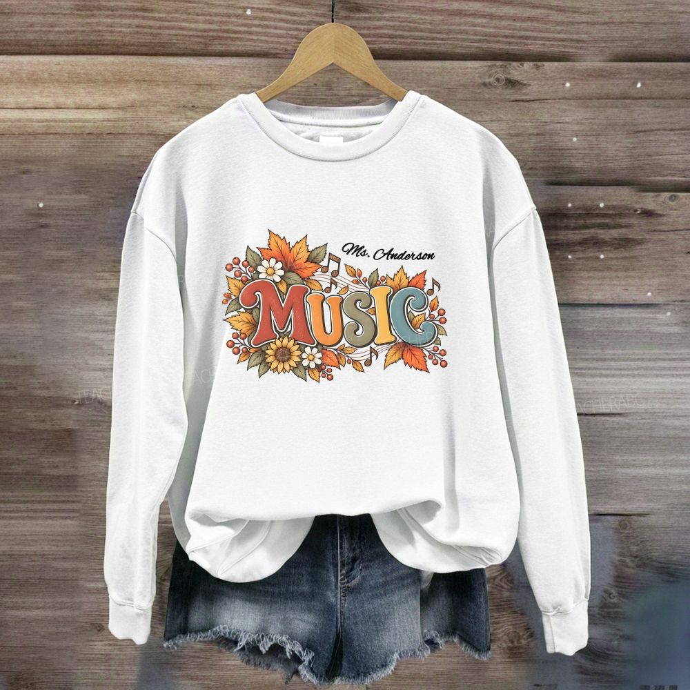 Personalized Name Fall Season Music Sweatshirt