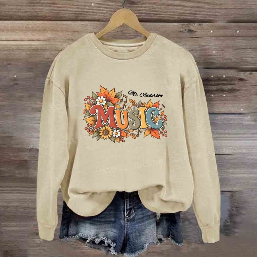 Personalized Name Fall Season Music Sweatshirt