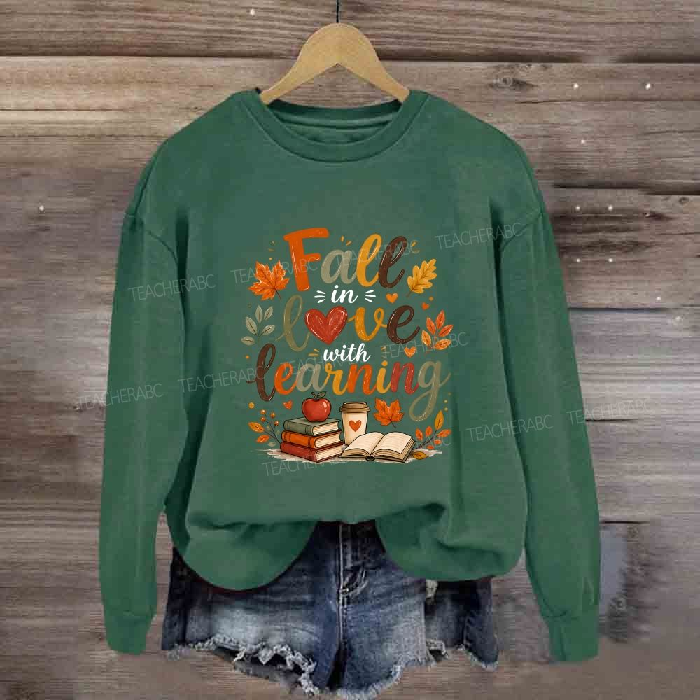 Fall In Love With Learning Books Coffee Cozy Season Sweatshirt