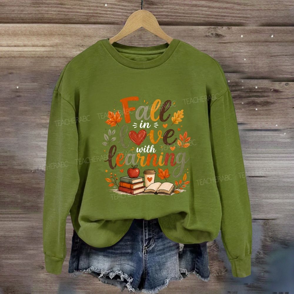 Fall In Love With Learning Books Coffee Cozy Season Sweatshirt