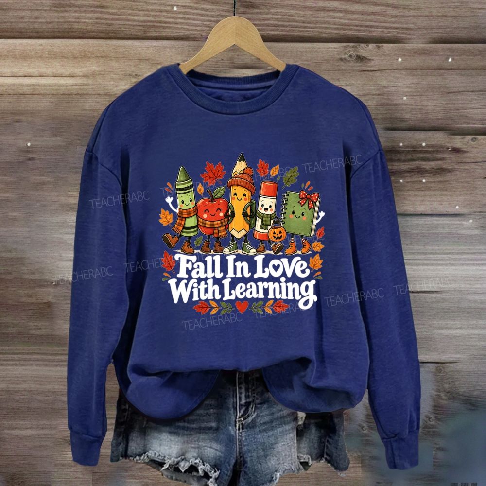 Fall In Love With Learning Apple Pencil Cozy Season Sweatshirt