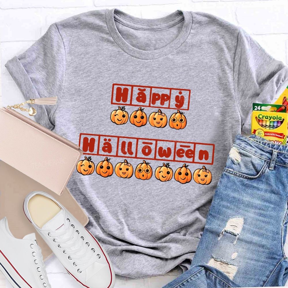 Happy Halloween Phonics Pumpkin Elementary Teacher T-shirt