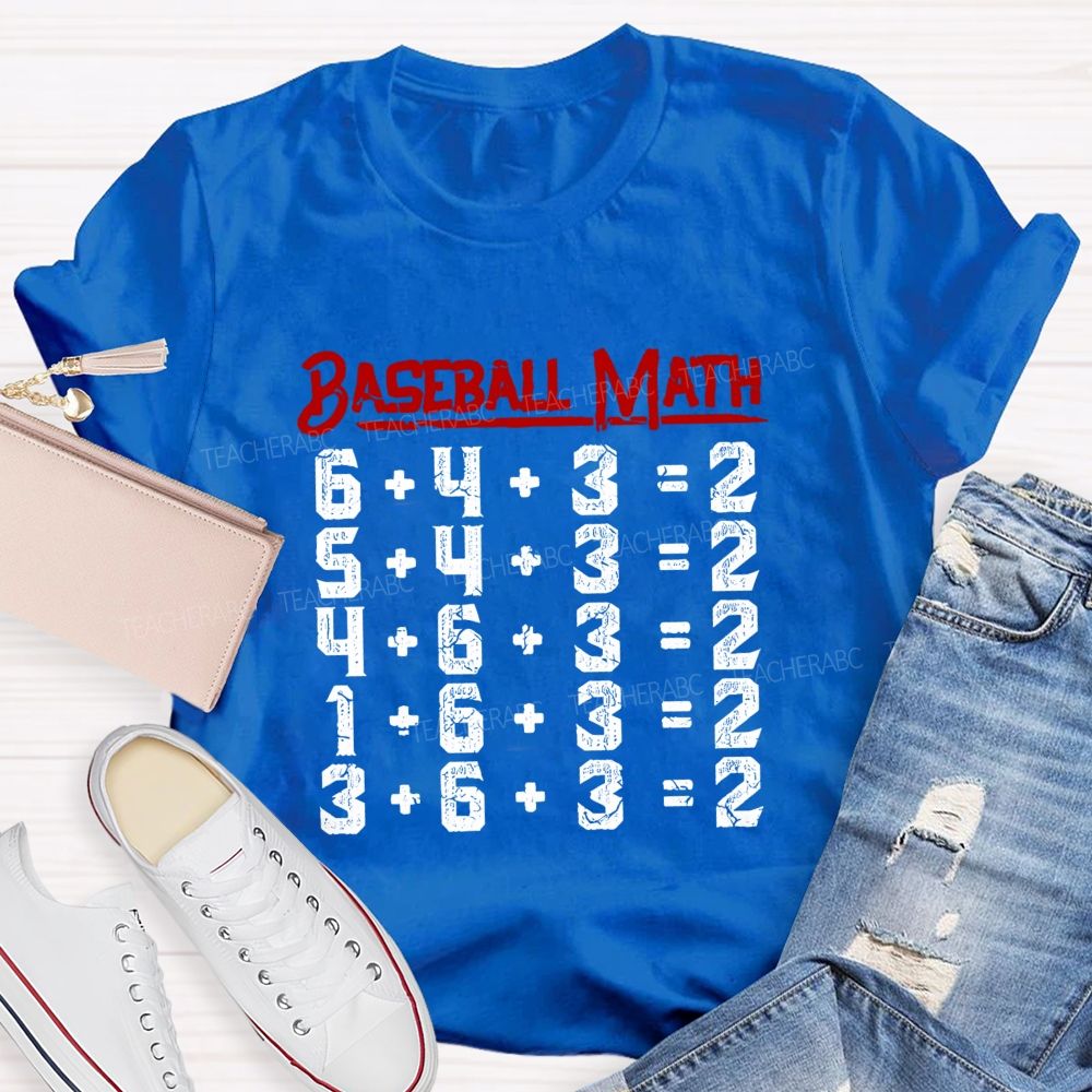 Baseball Math Double Play Math Teacher T-shirt