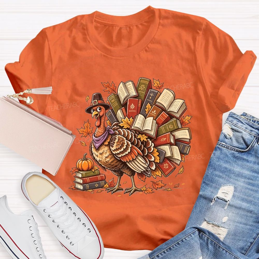 Turkey Full Of Books This Thanksgiving Teacher T-shirt