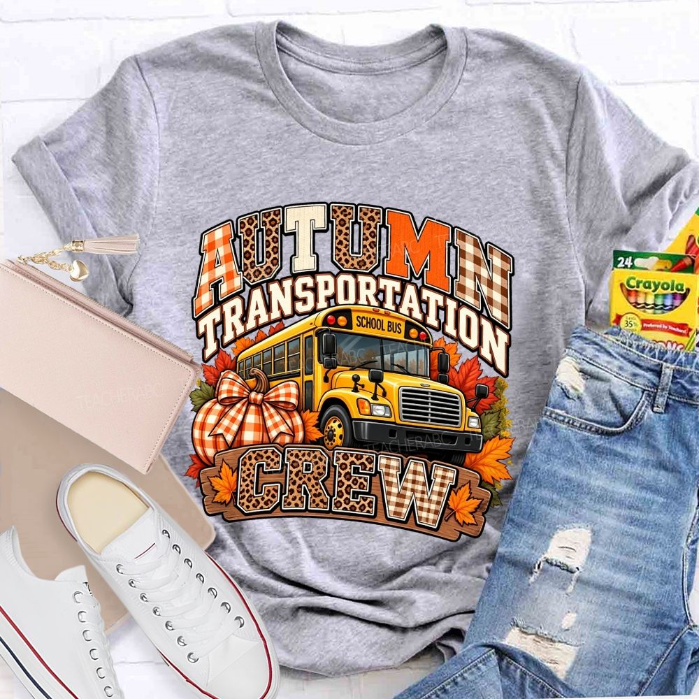 Autumn Transportation Crew Fall School Bus T-shirt