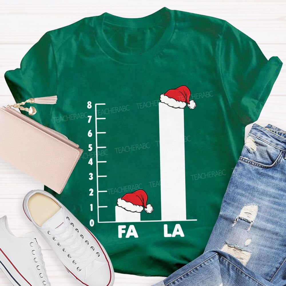 Fa La Christmas Bar Graph Math Teacher T-shirt