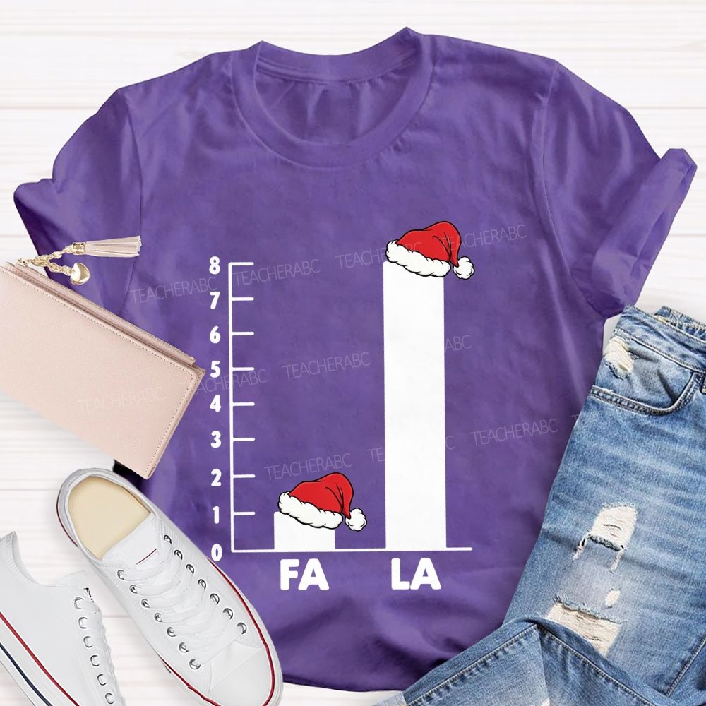 Fa La Christmas Bar Graph Math Teacher T-shirt