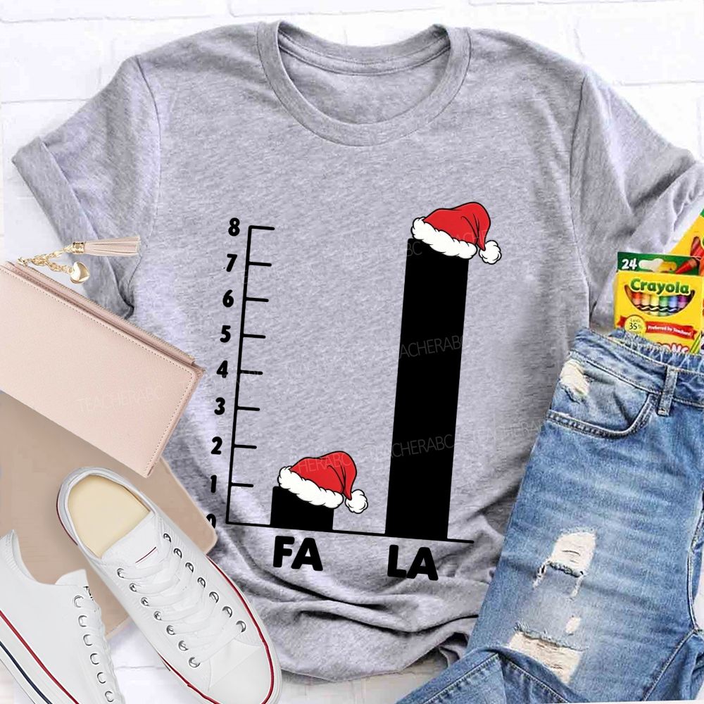 Fa La Christmas Bar Graph Math Teacher T-shirt