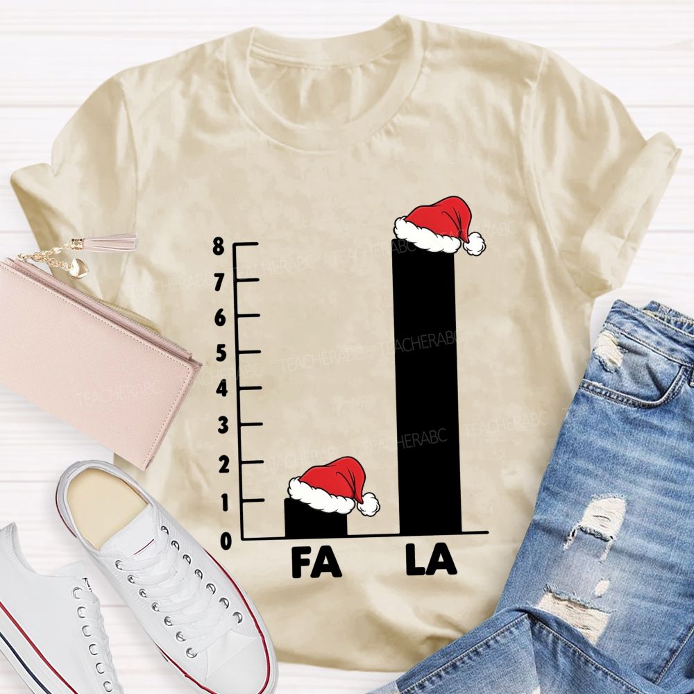 Fa La Christmas Bar Graph Math Teacher T-shirt