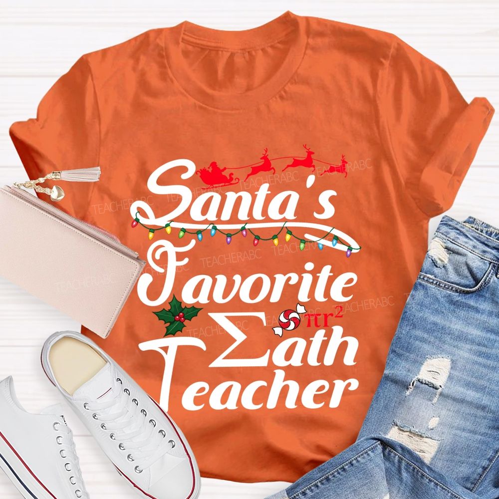 Santa's Favorite Math Teacher Christmas T-shirt