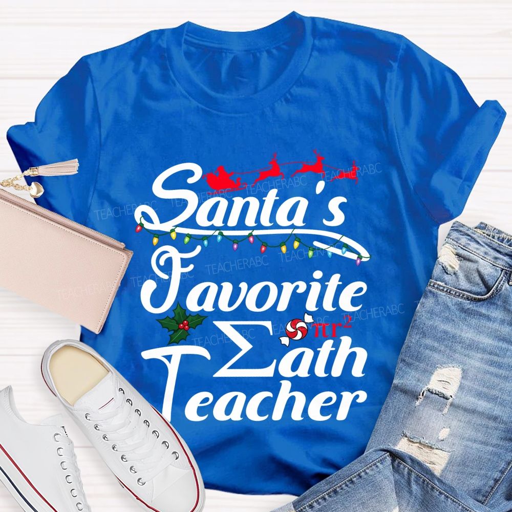 Santa's Favorite Math Teacher Christmas T-shirt