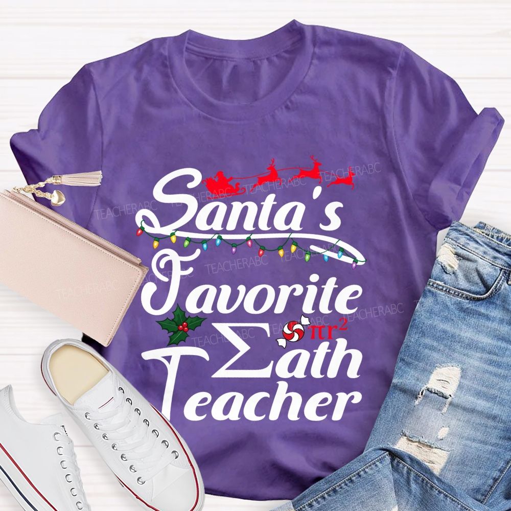 Santa's Favorite Math Teacher Christmas T-shirt
