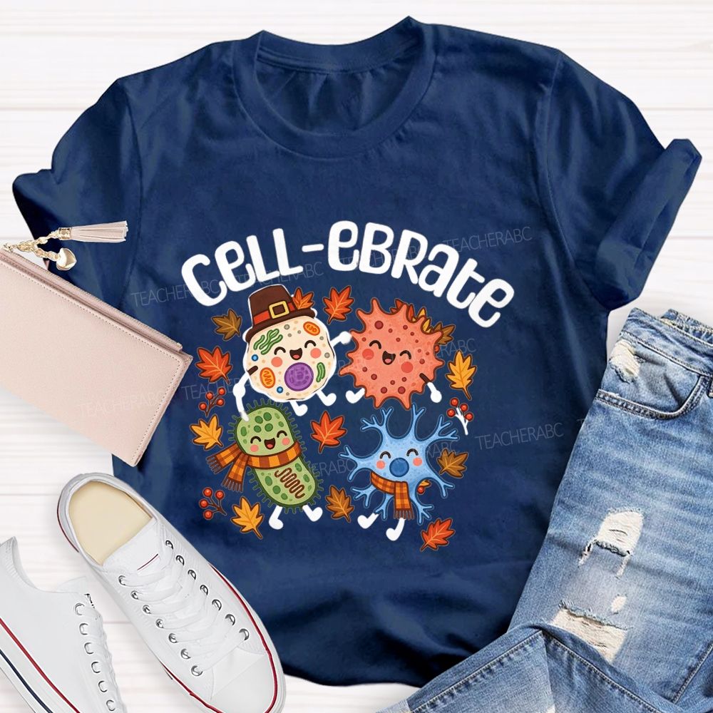 Cell-ebrate Fall Vibe Science Teacher T-shirt