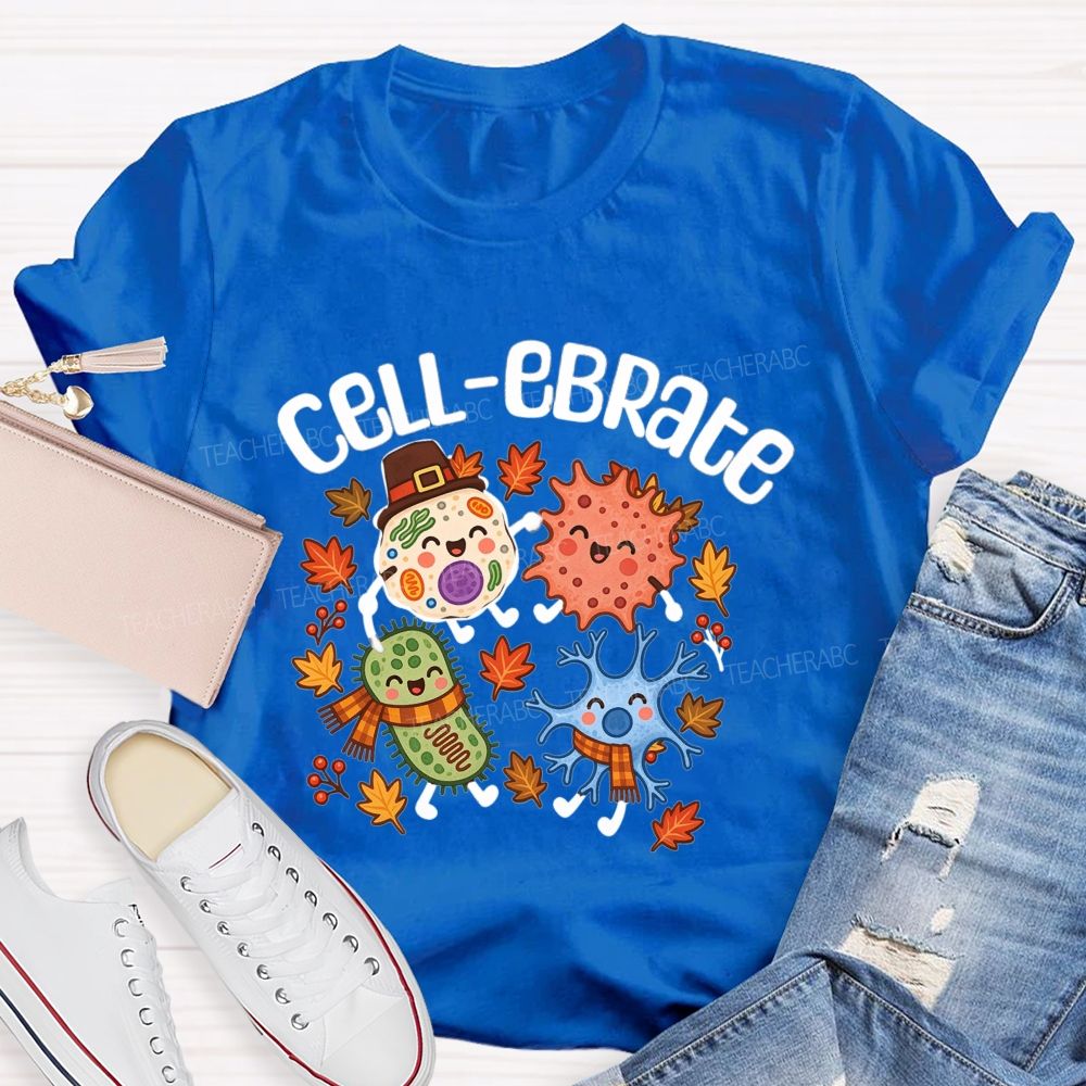 Cell-ebrate Fall Vibe Science Teacher T-shirt