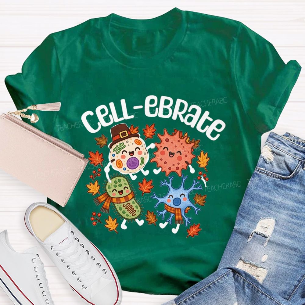 Cell-ebrate Fall Vibe Science Teacher T-shirt
