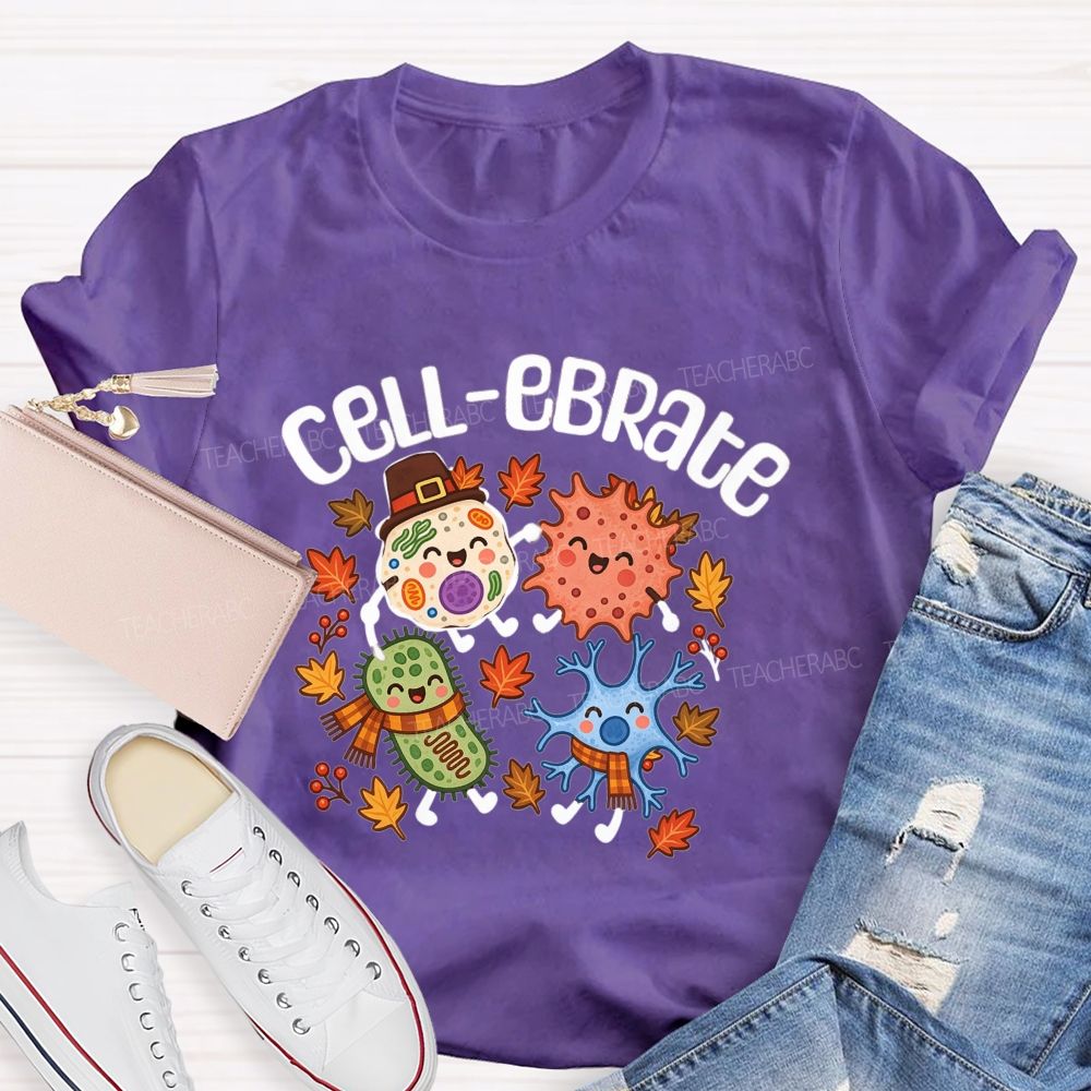 Cell-ebrate Fall Vibe Science Teacher T-shirt