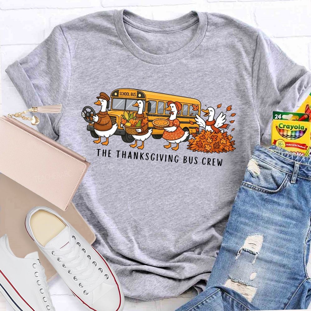 Fall School Bus Crew Thanksgiving T-shirt