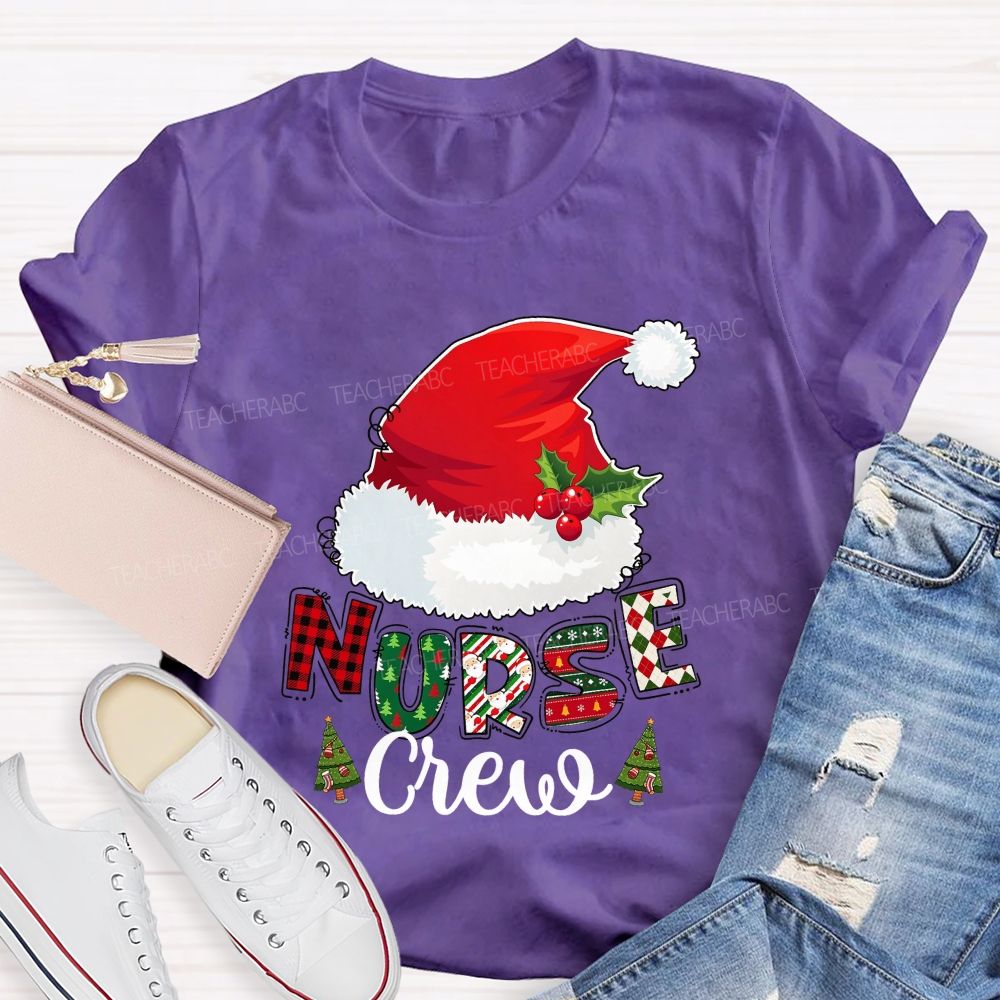 Christmas Nurse Crew Santa Hat T-shirt