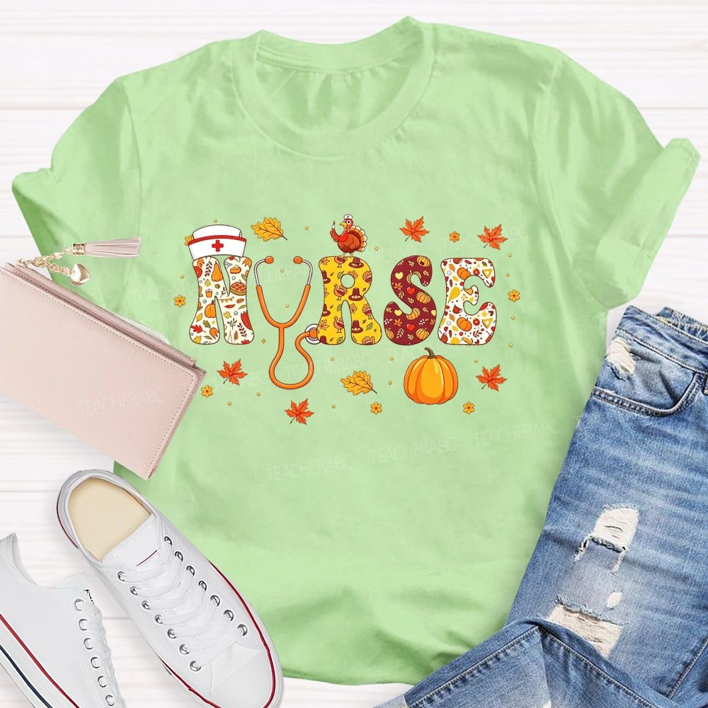 Turkey Nurse Autumn Vibes T-shirt
