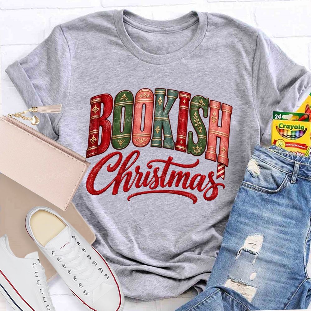Bookish Christmas For Book Lovers Teacher T-shirt