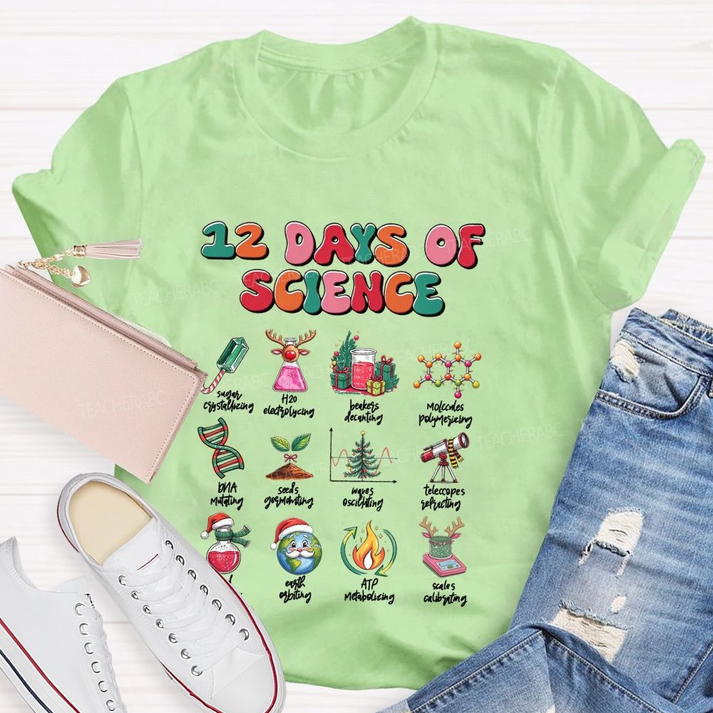 12 Days Of Science‑Fun Christmas For Science Teachers T-shirt