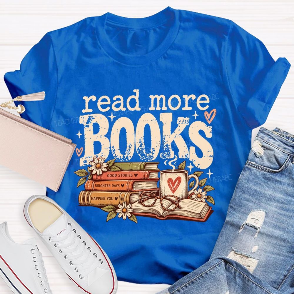 Read More Books Retro Book Lover Teacher T-shirt