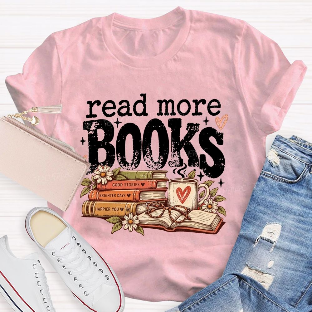 Read More Books Retro Book Lover Teacher T-shirt