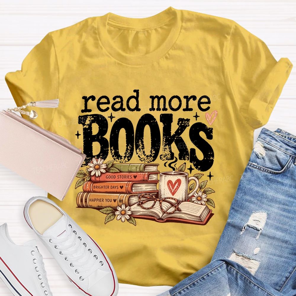 Read More Books Retro Book Lover Teacher T-shirt
