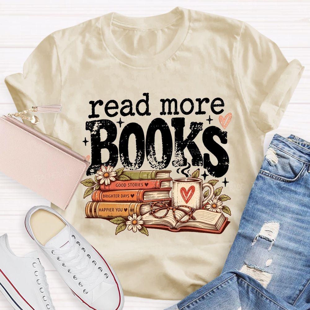 Read More Books Retro Book Lover Teacher T-shirt