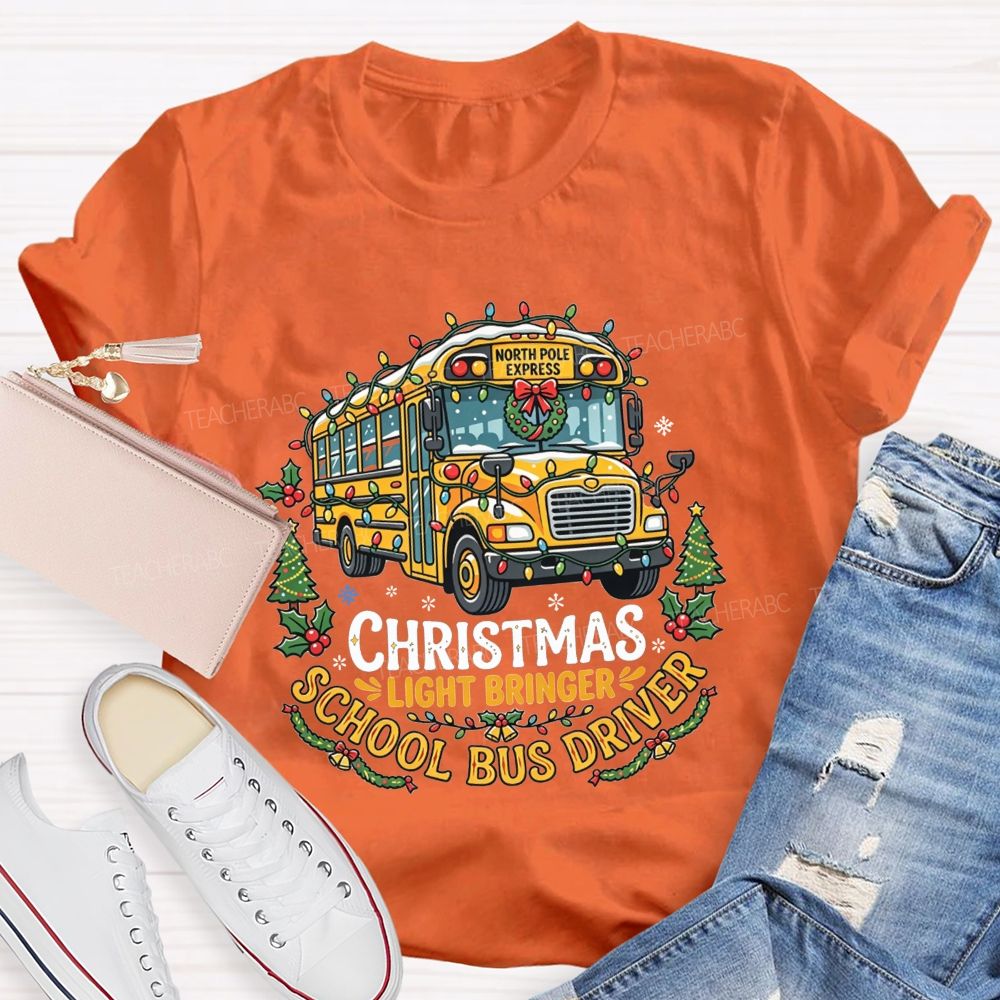 North Pole Express School Bus Driver Christmas T-shirt