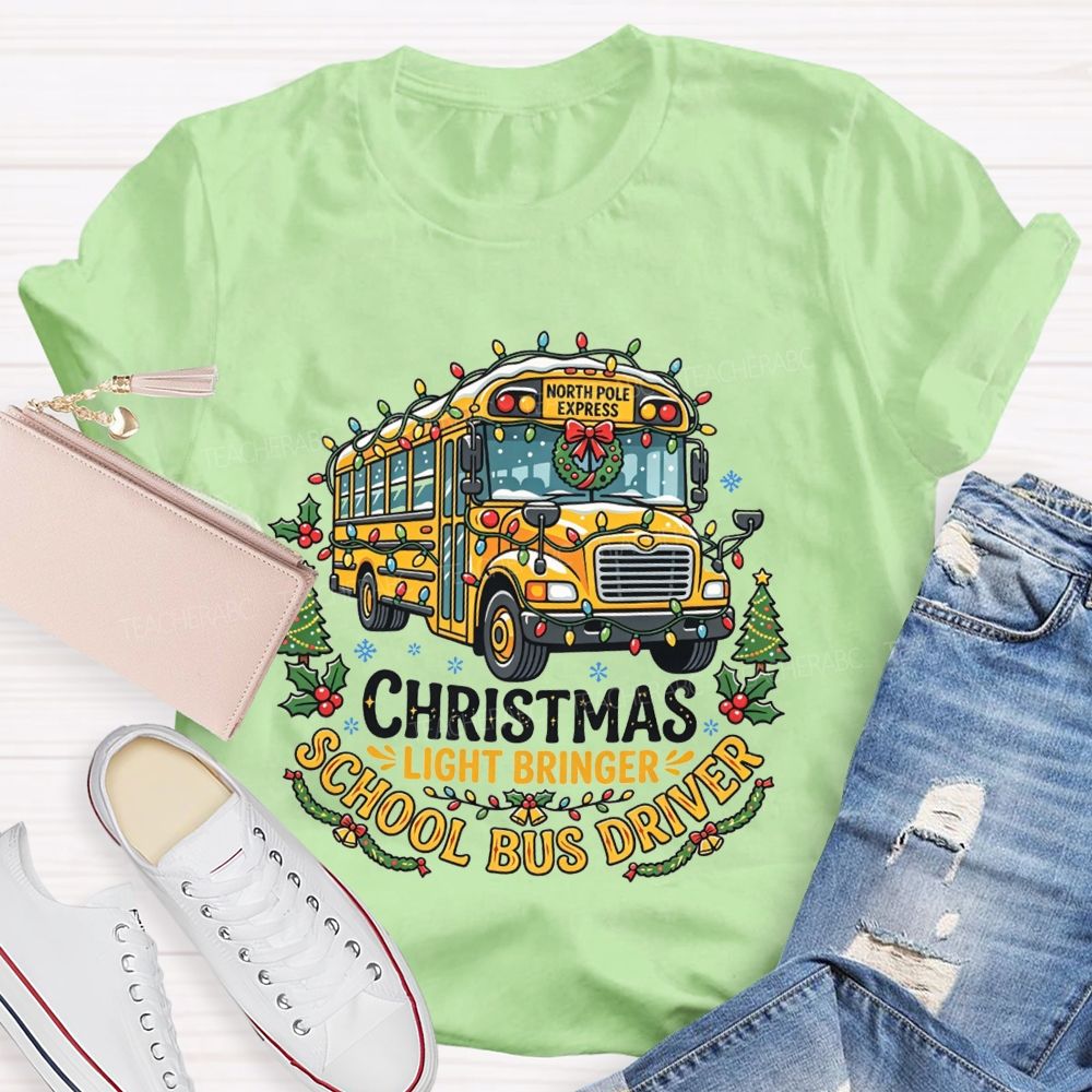 North Pole Express School Bus Driver Christmas T-shirt