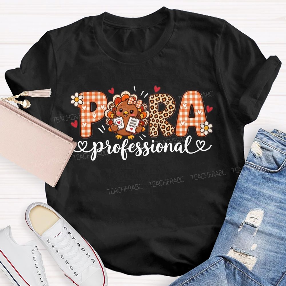 Paraprofessional Thanksgiving Vibes Teacher T-shirt